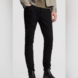 Men’s All Saints Cigarette 34 Black Denim Jeans Skinny Pants Bottoms Casual